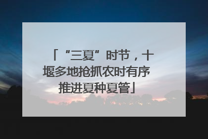 “三夏”时节，十堰多地抢抓农时有序推进夏种夏管
