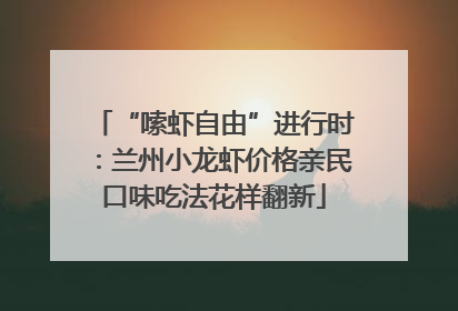 “嗦虾自由”进行时：兰州小龙虾价格亲民口味吃法花样翻新