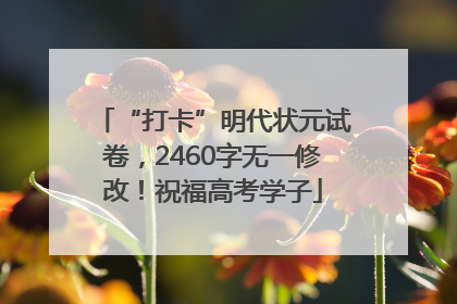 “打卡”明代状元试卷，2460字无一修改！祝福高考学子