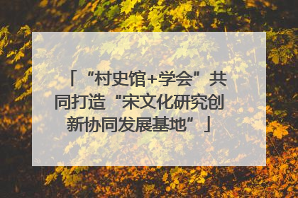 “村史馆+学会”共同打造“宋文化研究创新协同发展基地”