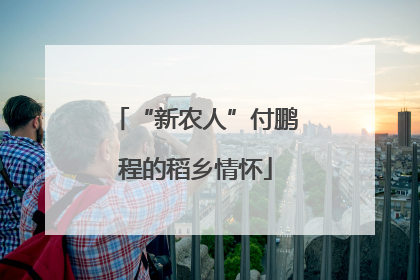 “新农人”付鹏程的稻乡情怀
