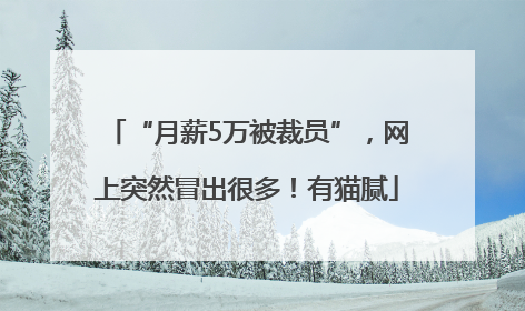 “月薪5万被裁员”，网上突然冒出很多！有猫腻