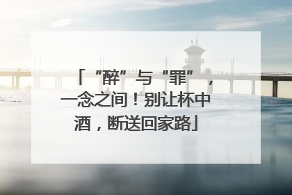 “醉”与“罪”，一念之间！别让杯中酒，断送回家路