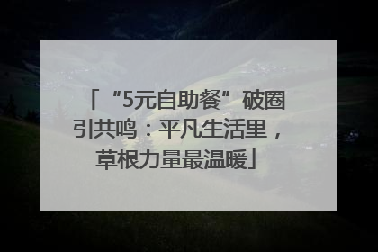 “5元自助餐”破圈引共鸣：平凡生活里，草根力量最温暖