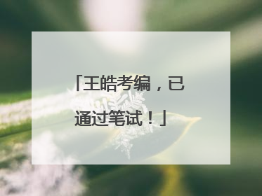 王皓考编，已通过笔试！