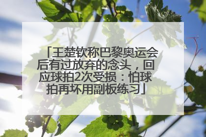 王楚钦称巴黎奥运会后有过放弃的念头,回应球拍2次受损:怕球拍再坏用副板练习