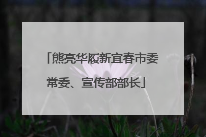 熊亮华履新宜春市委常委、宣传部部长