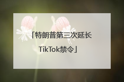 特朗普第三次延长TikTok禁令