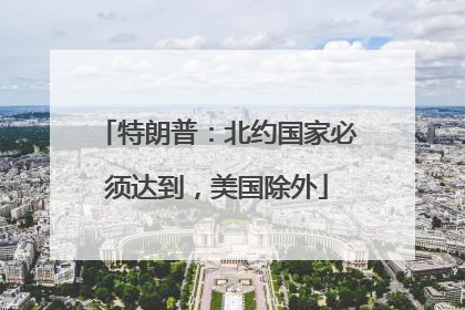 特朗普：北约国家必须达到，美国除外