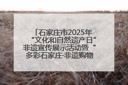 石家庄市2025年“文化和自然遗产日”非遗宣传展示活动暨“多彩石家庄·非遗购物节”倒计时1天