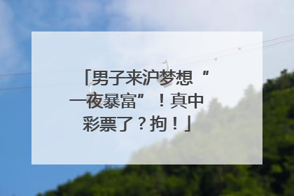 男子来沪梦想“一夜暴富”！真中彩票了？拘！