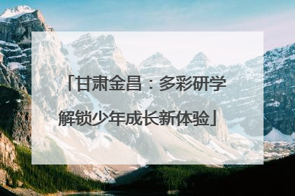 甘肃金昌：多彩研学解锁少年成长新体验