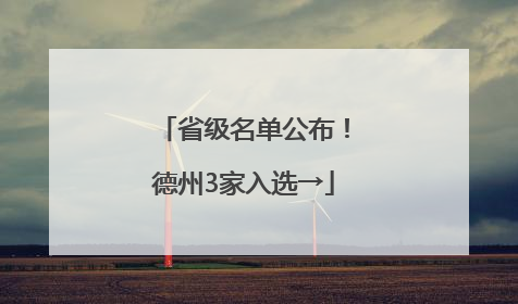 省级名单公布！德州3家入选→