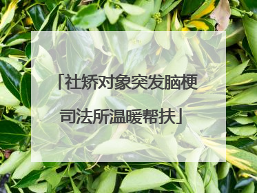 社矫对象突发脑梗 司法所温暖帮扶