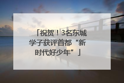 祝贺！3名东城学子获评首都“新时代好少年”