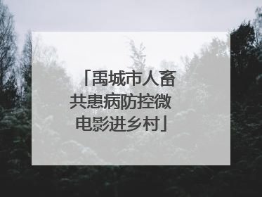 禹城市人畜共患病防控微电影进乡村
