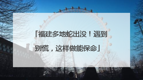 福建多地蛇出没！遇到别慌，这样做能保命