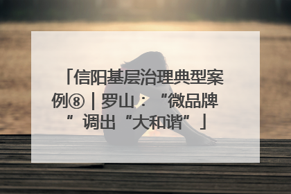 信阳基层治理典型案例⑧｜罗山：“微品牌”调出“大和谐”