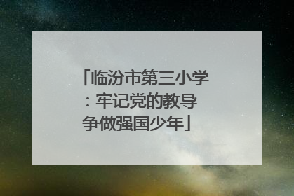 临汾市第三小学：牢记党的教导 争做强国少年