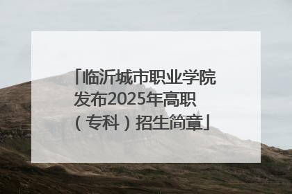 临沂城市职业学院发布2025年高职（专科）招生简章