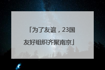为了友谊，23国友好组织齐聚南京