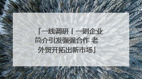 一线调研丨一则企业简介引发强强合作 老外贸开拓出新市场