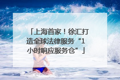 上海首家！徐汇打造全球法律服务“1小时响应服务仓”
