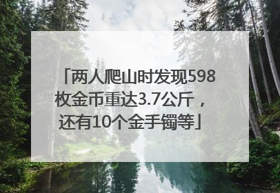 两人爬山时发现598枚金币重达3.7公斤，还有10个金手镯等