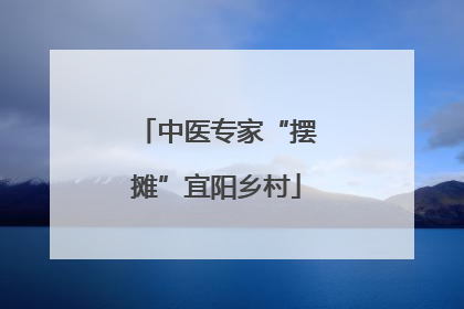 中医专家“摆摊”宜阳乡村