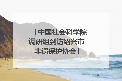 中国社会科学院调研组到访绍兴市非遗保护协会