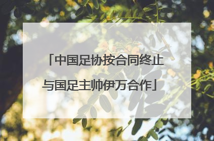 中国足协按合同终止与国足主帅伊万合作
