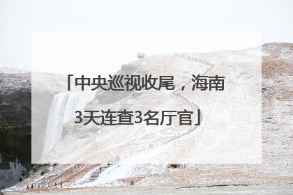 中央巡视收尾，海南3天连查3名厅官