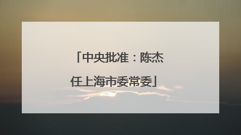 中央批准：陈杰任上海市委常委