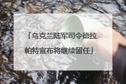 乌克兰陆军司令德拉帕特宣布将继续留任