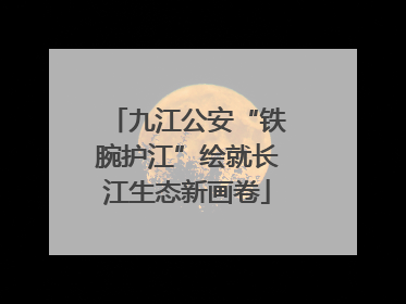 九江公安“铁腕护江”绘就长江生态新画卷