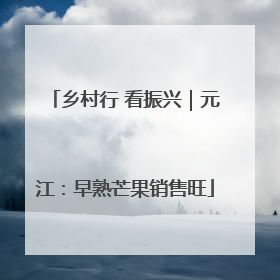乡村行 看振兴｜元江：早熟芒果销售旺