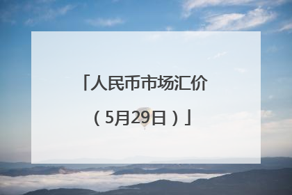 人民币市场汇价（5月29日）