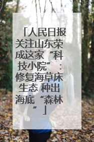 人民日报关注山东荣成这家“科技小院”：修复海草床生态 种出海底“森林”
