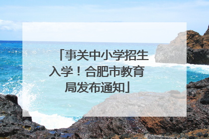 事关中小学招生入学！合肥市教育局发布通知