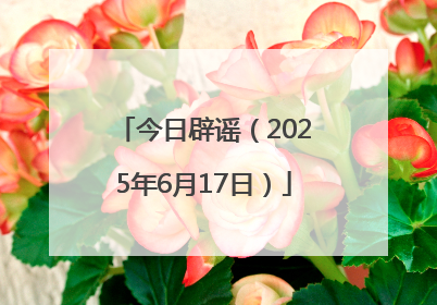 今日辟谣（2025年6月17日）