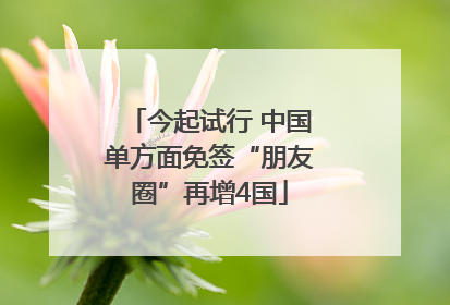 今起试行 中国单方面免签“朋友圈”再增4国