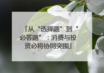 从“选择题”到“必答题”：消费与投资必将协同突围