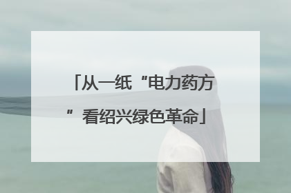 从一纸“电力药方”看绍兴绿色革命