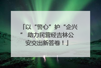 以“警心”护“企兴” 助力民营经吉林公安交出新答卷！