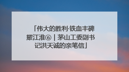 伟大的胜利·铁血丰碑耀江淮⑥｜茅山工委副书记洪天诚的亲笔信