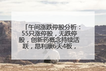 午间涨跌停股分析：55只涨停股，无跌停股，创新药概念持续活跃，昂利康6天4板，众生药业2连板