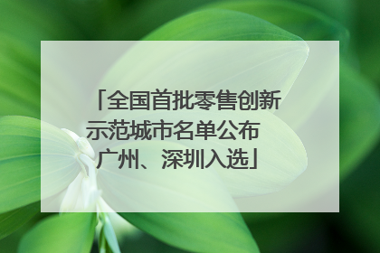 全国首批零售创新示范城市名单公布 广州、深圳入选