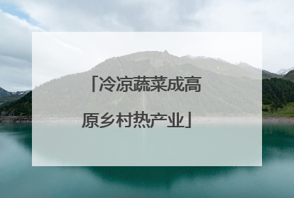 冷凉蔬菜成高原乡村热产业