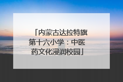 内蒙古达拉特旗第十六小学：中医药文化浸润校园