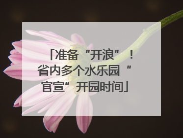 准备“开浪”！省内多个水乐园“官宣”开园时间